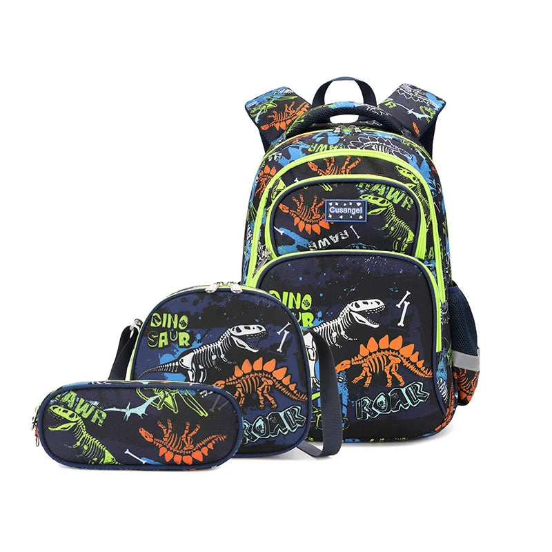 Cartoon Unicorn 3 Piece Set School Bags for Girls Boys Kids Space Backpack Primary School Students Backpack with Lunch Box