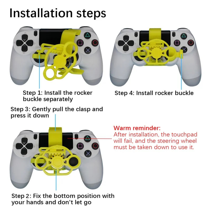 Mini 3D Printed Steering Wheel Auxiliary Controller for Racing Games on Sony PS4