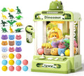32PCS Dinosaur Claw Machine for Kids (Small) | Mini Vending Machine with Music & Adjustable Volume, Electronic Arcade Game Prize Dispenser for Birthday Toys Gifts Age 3+