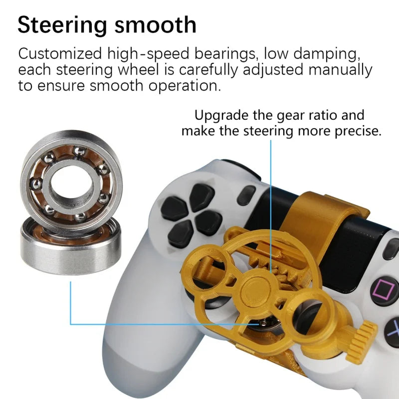 Mini 3D Printed Steering Wheel Auxiliary Controller for Racing Games on Sony PS4