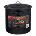 15.5-Quart Black Enamel on Steel Multiuse Pot with Steamer Insert for Seafood, Tamales, and Stock