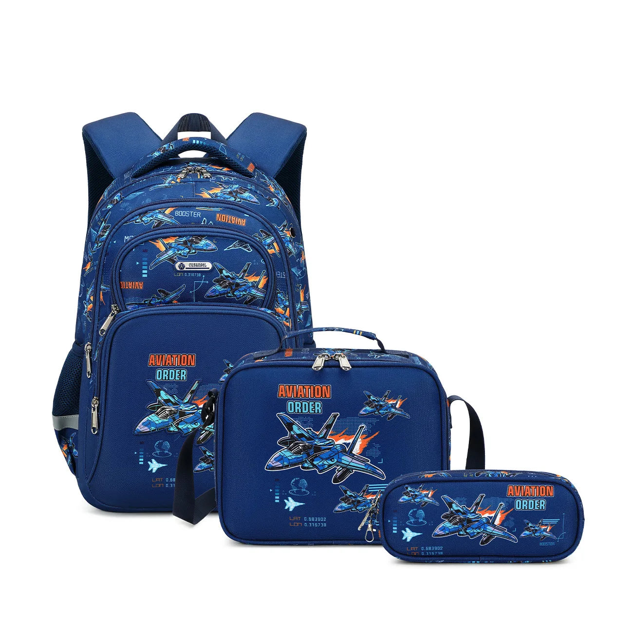 Cartoon Unicorn 3 Piece Set School Bags for Girls Boys Kids Space Backpack Primary School Students Backpack with Lunch Box