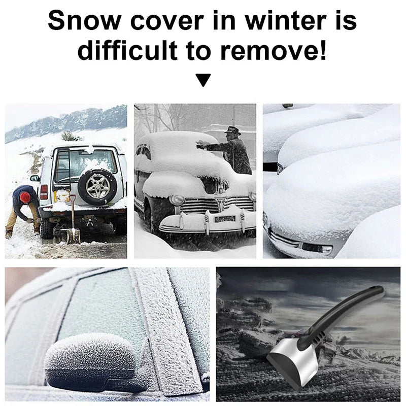 Car Ice Scraper Snow Removal Shovel Windshield Glass Defrost Removal Automotive Winter Stainless Steel Car Accessories