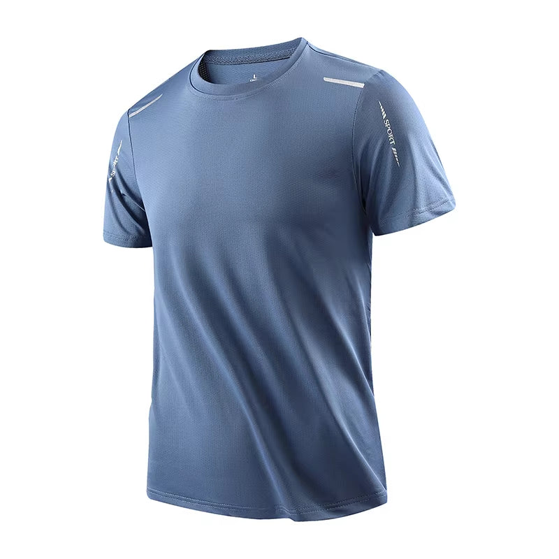 Men's Quick-Dry Breathable T-Shirts for Running, Hiking, and Fishing - Soft Elastic Outdoor Sports Short Sleeve Summer Shirt