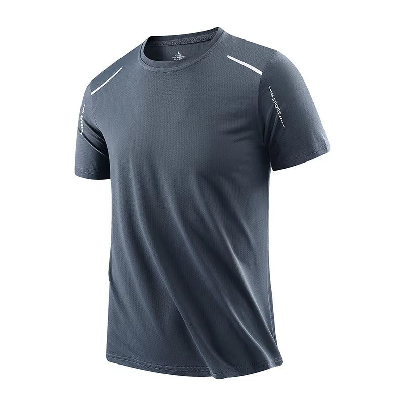 Men's Quick-Dry Breathable T-Shirts for Running, Hiking, and Fishing - Soft Elastic Outdoor Sports Short Sleeve Summer Shirt