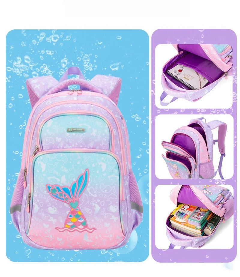 Cartoon Unicorn 3 Piece Set School Bags for Girls Boys Kids Space Backpack Primary School Students Backpack with Lunch Box
