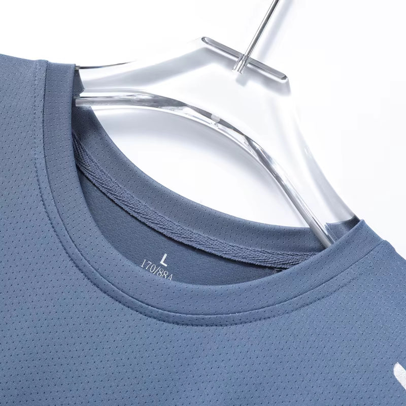 Men's Quick-Dry Breathable T-Shirts for Running, Hiking, and Fishing - Soft Elastic Outdoor Sports Short Sleeve Summer Shirt