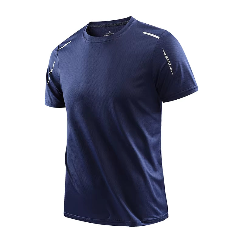 Men's Quick-Dry Breathable T-Shirts for Running, Hiking, and Fishing - Soft Elastic Outdoor Sports Short Sleeve Summer Shirt