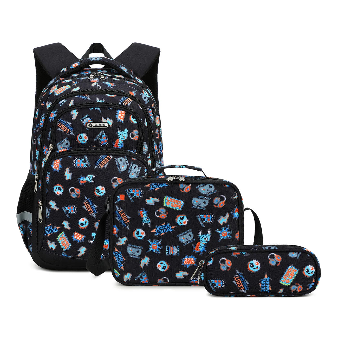 Cartoon Unicorn 3 Piece Set School Bags for Girls Boys Kids Space Backpack Primary School Students Backpack with Lunch Box