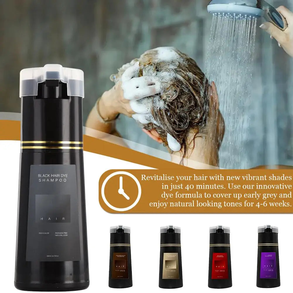 Transform Your Look with 200ML Nova Hair Instant Dye Shampoo - Long Lasting Color for Men and Women