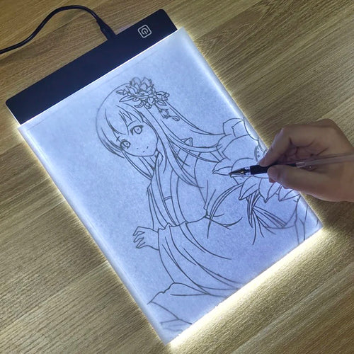 3-Level Dimmable LED Drawing Copy Pad - Adjustable Light Notepad for Kids, Perfect for Animation and Painting Education Gifts
