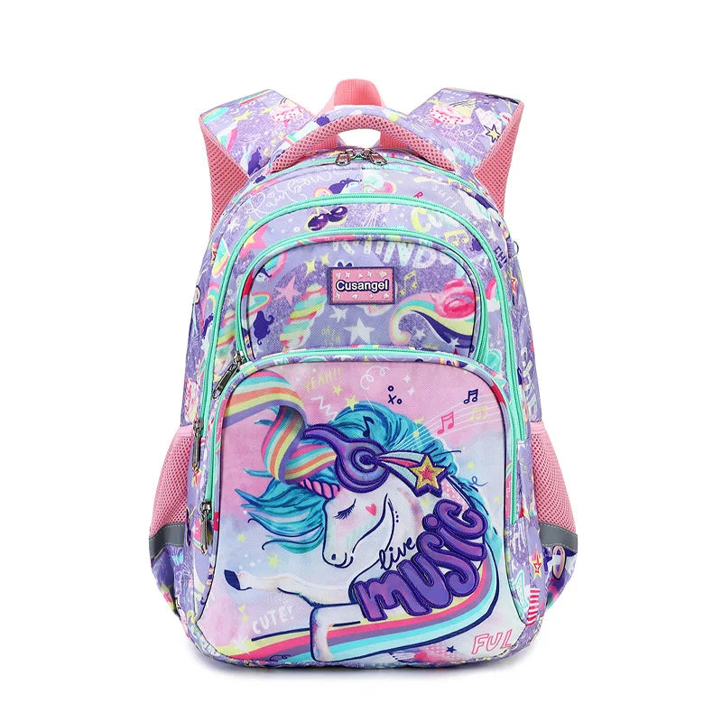 Cartoon Unicorn 3 Piece Set School Bags for Girls Boys Kids Space Backpack Primary School Students Backpack with Lunch Box