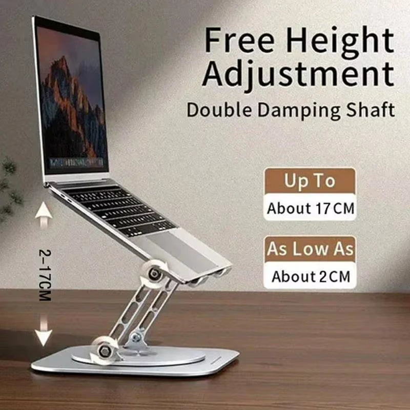 Professional Laptop Stand Aluminum Alloy Laptop Stand Adjustable 360 Degree Rotatable Laptop Holder Stand for Home Office Work