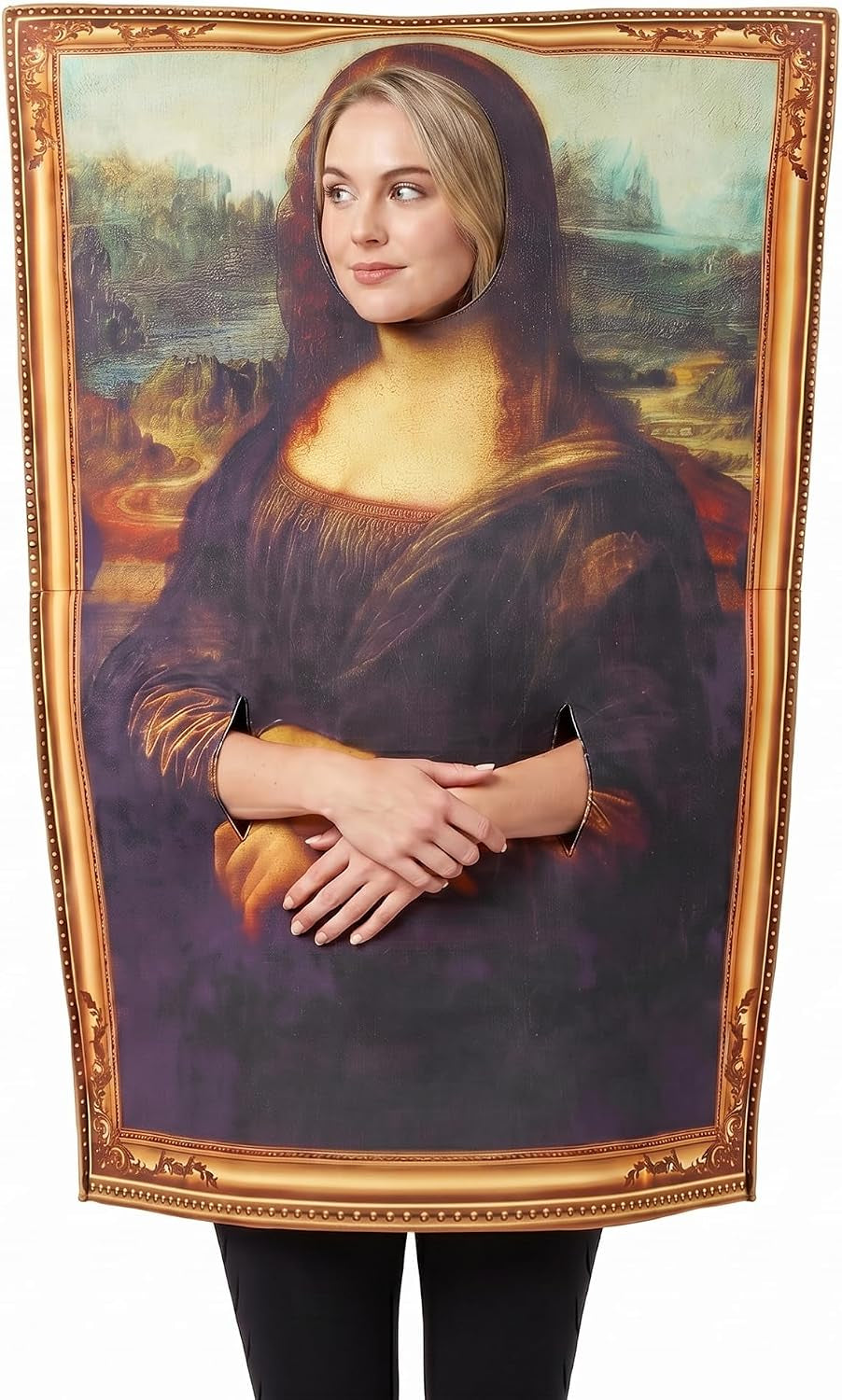 Famous Paintings Mona Lisa Costume Halloween Adult Men Women Funny Cerative Dress up One Size