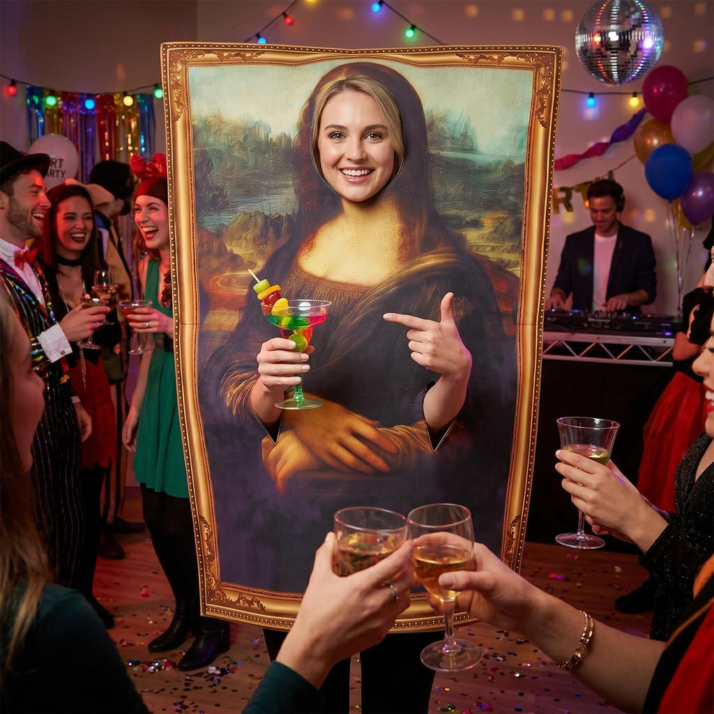 Famous Paintings Mona Lisa Costume Halloween Adult Men Women Funny Cerative Dress up One Size